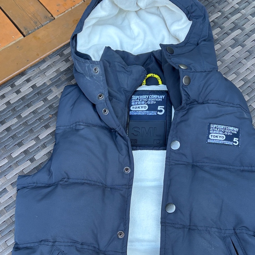 Superdry Womens Dark Blue Hooded Vest